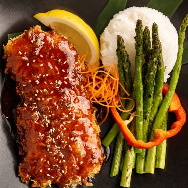 Coconut Crusted Halibut.