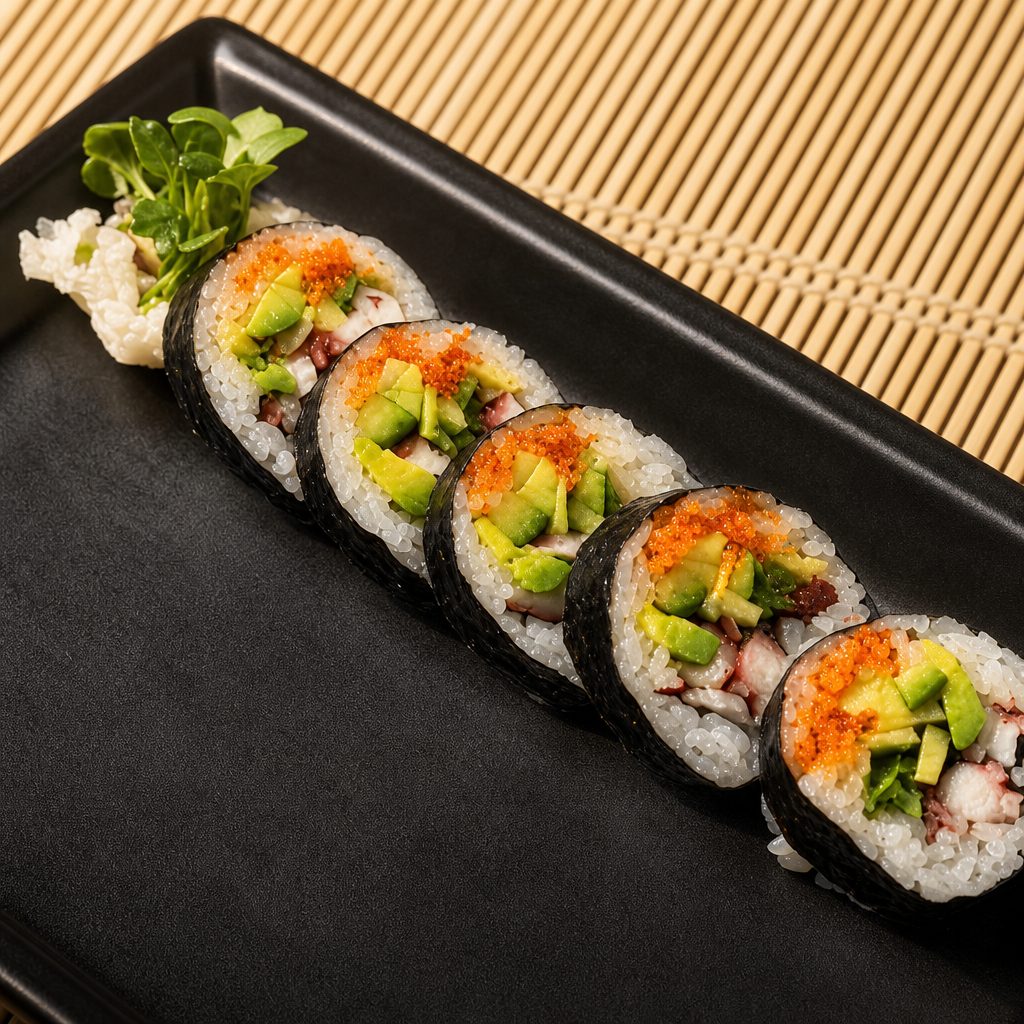 Spicy Tako Roll.